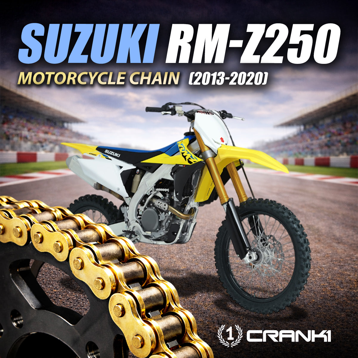 Chain For Suzuki RM-Z250 (2013-2020) - 520 Pitch x 114 Links Gold (ZVMX)