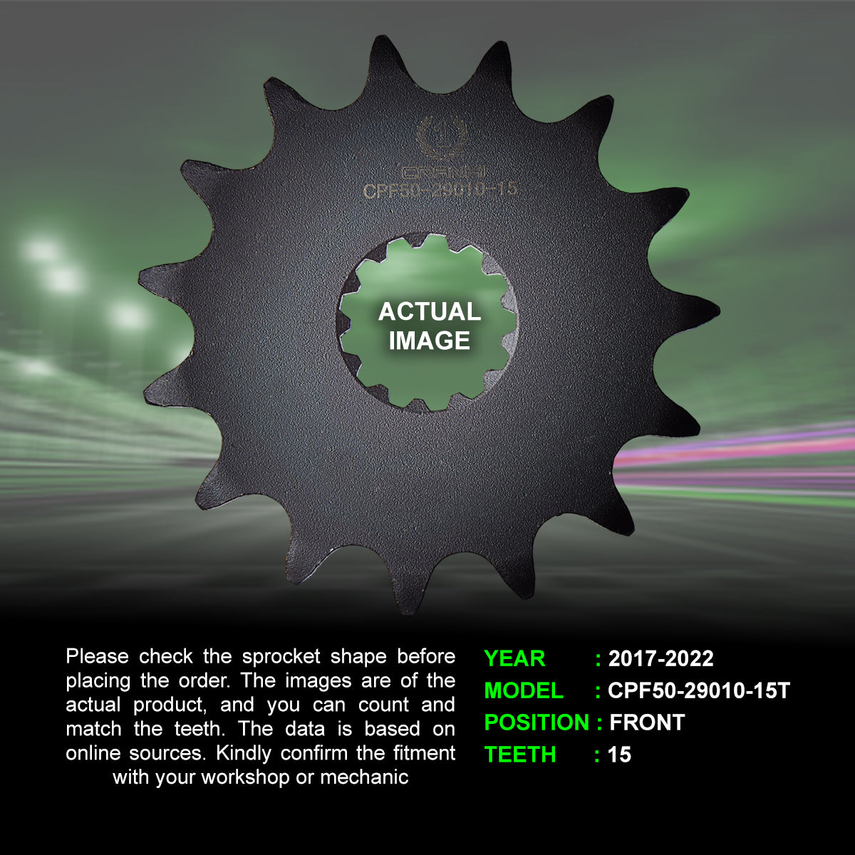 Sprocket For Suzuki V-Strom 650 (2017-2022)  - Front - CPF50-29010-15T