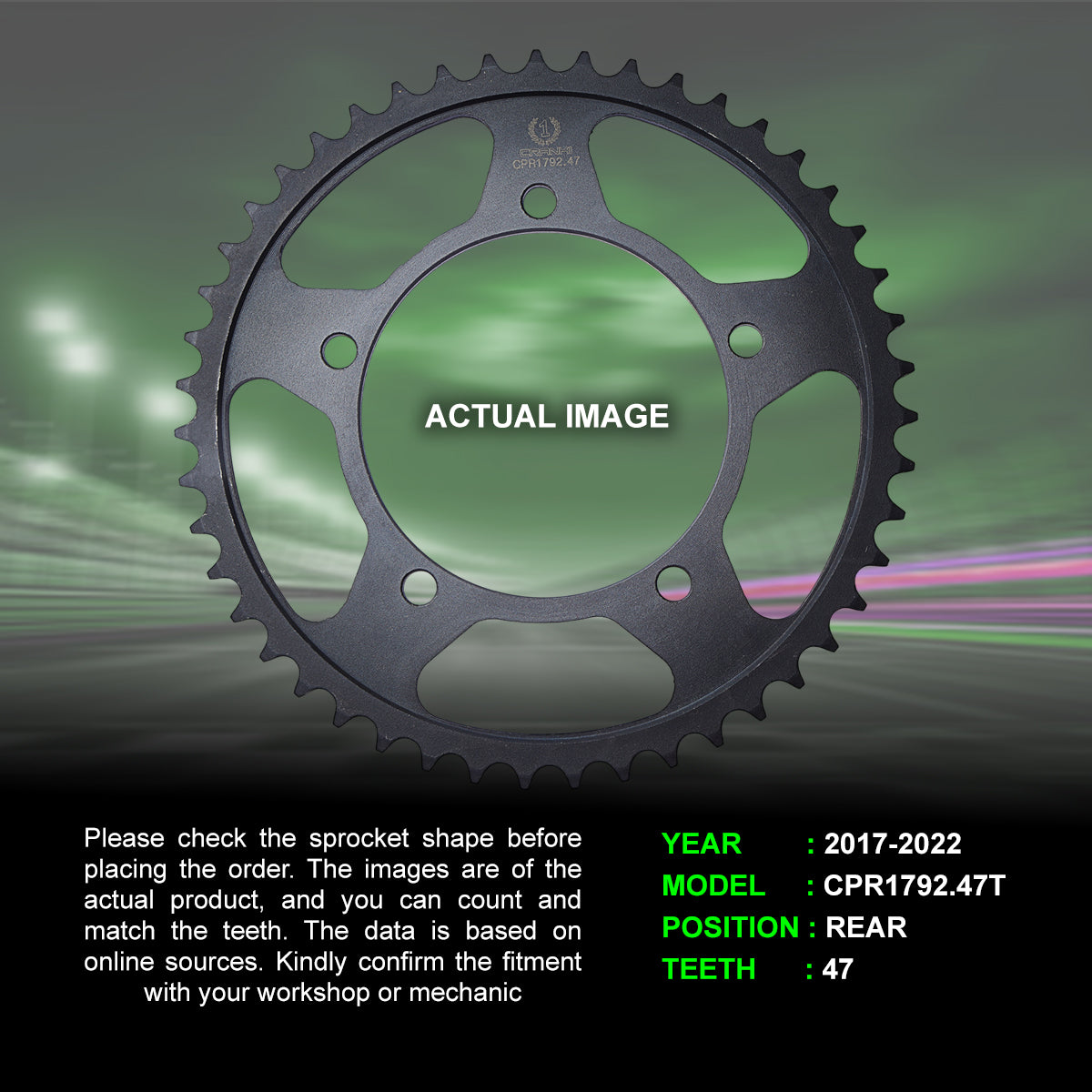 Sprocket For Suzuki V-Strom 650 (2017-2022) - Rear - CPR1792.47T