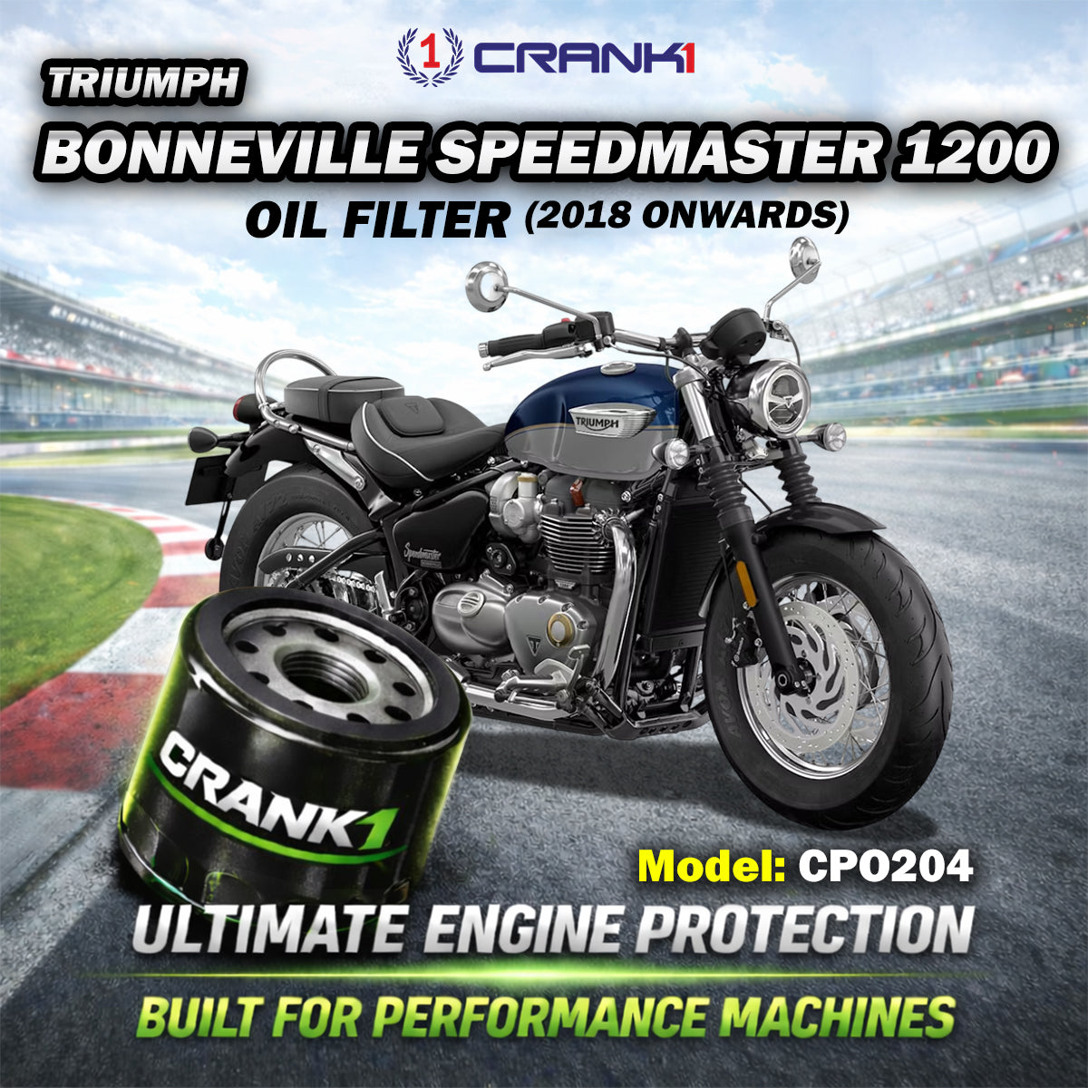 Oil Filter For Triumph Bonneville Speedmaster 1200 (2018 Onwards) - CPO204