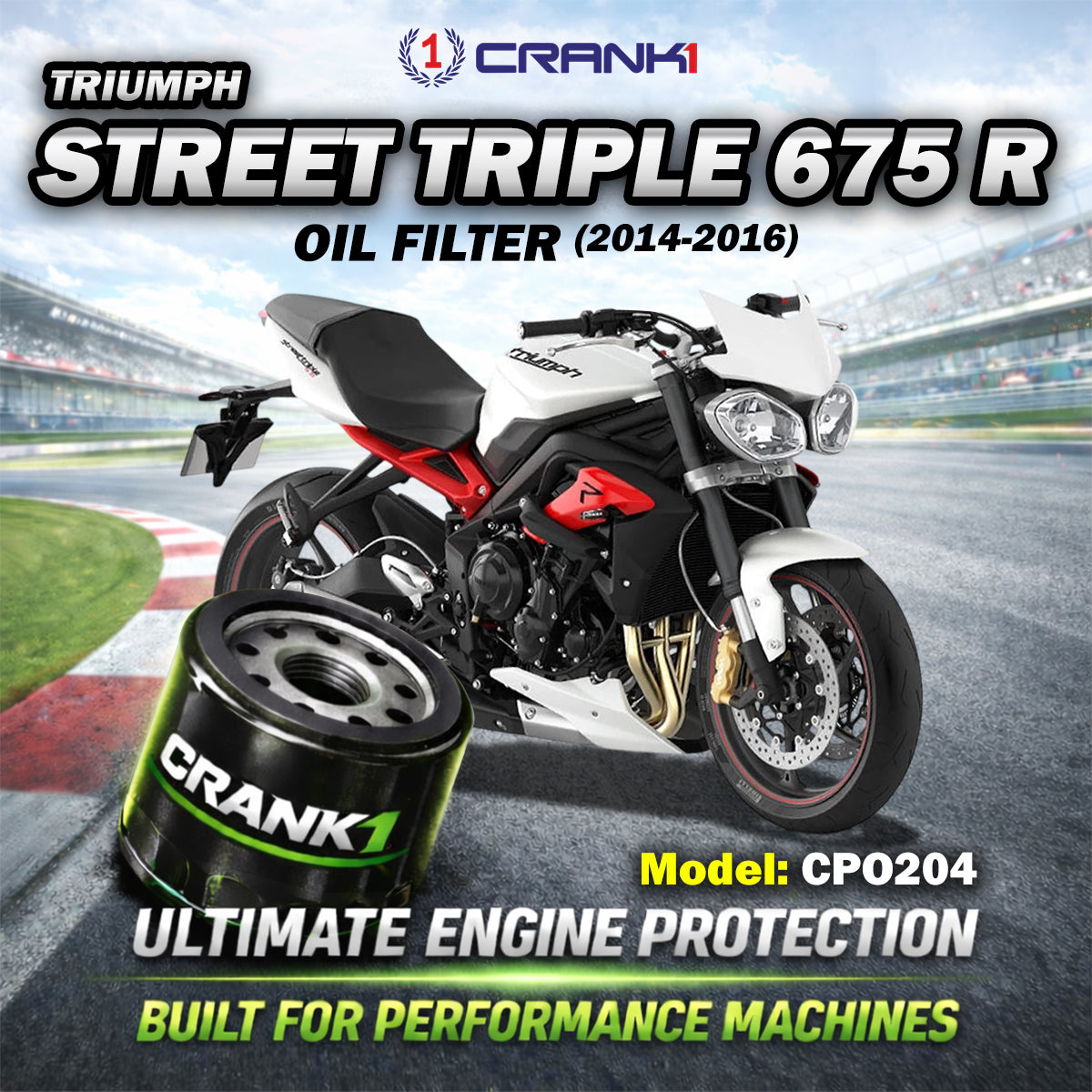 Oil Filter For Triumph Street Triple 675 R (2014-2016) - CPO204