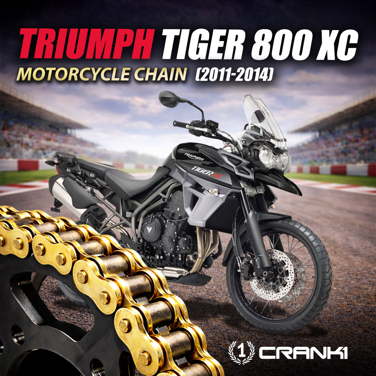 Chain For Triumph Tiger 800 XC (2011-2014) - 525 Pitch x 124 Links Gold (ZVMX)
