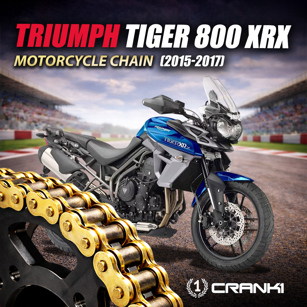 Chain For Triumph Tiger 800 XRX (2015-2017) - 525 Pitch x 124 Links Gold (ZVMX)