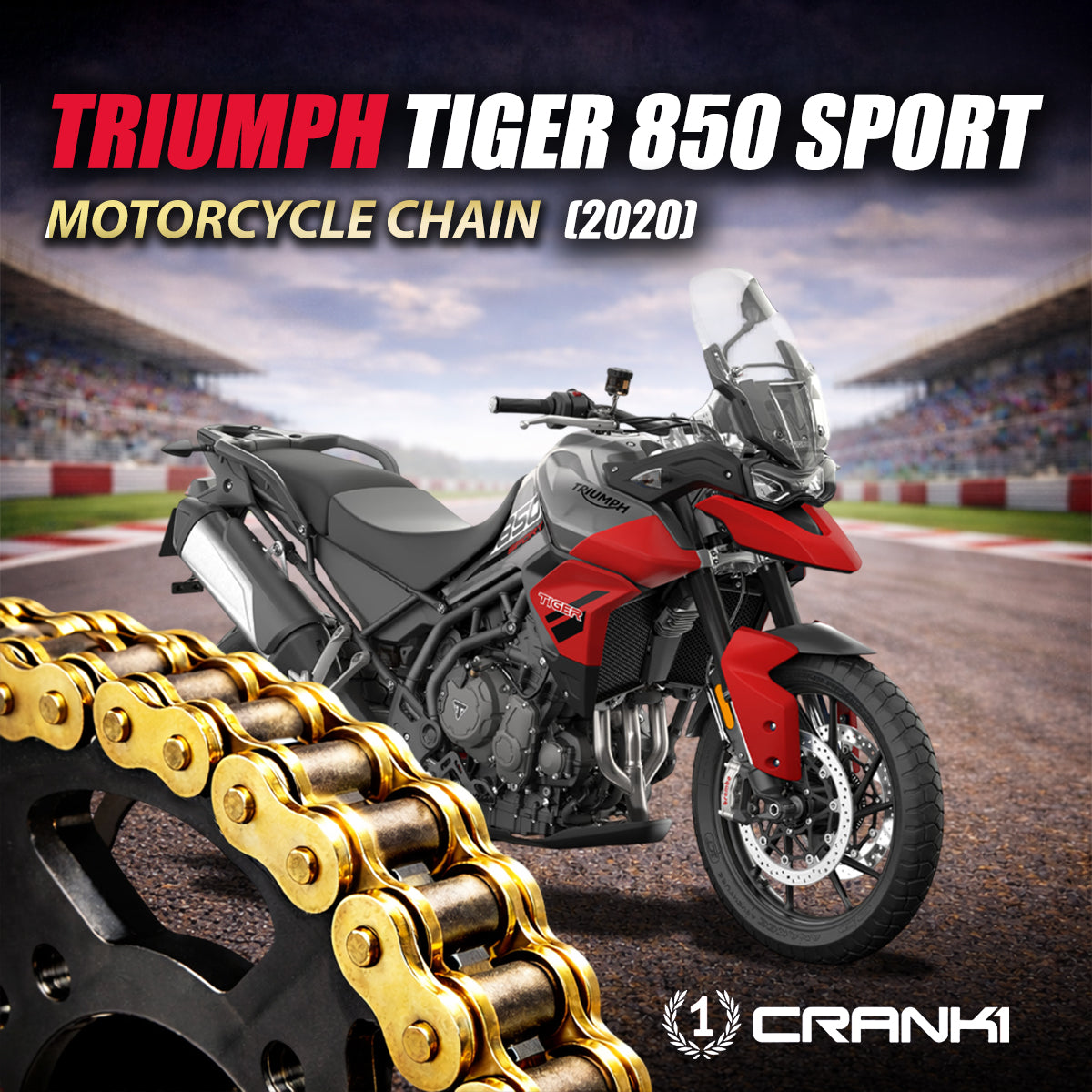 Chain For Triumph Tiger 850 Sport (2020) - 525 Pitch x 122 Links Gold (ZVMX)