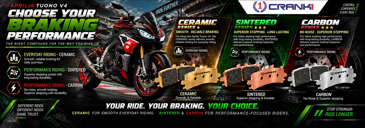 Ceramic Brake Pads For  Aprilia Tuono V4 (2021 Onwards) - Rear - CRM469 - 1 Set | Smooth Braking | Heat Resistant | Long Life | Disc Friendly