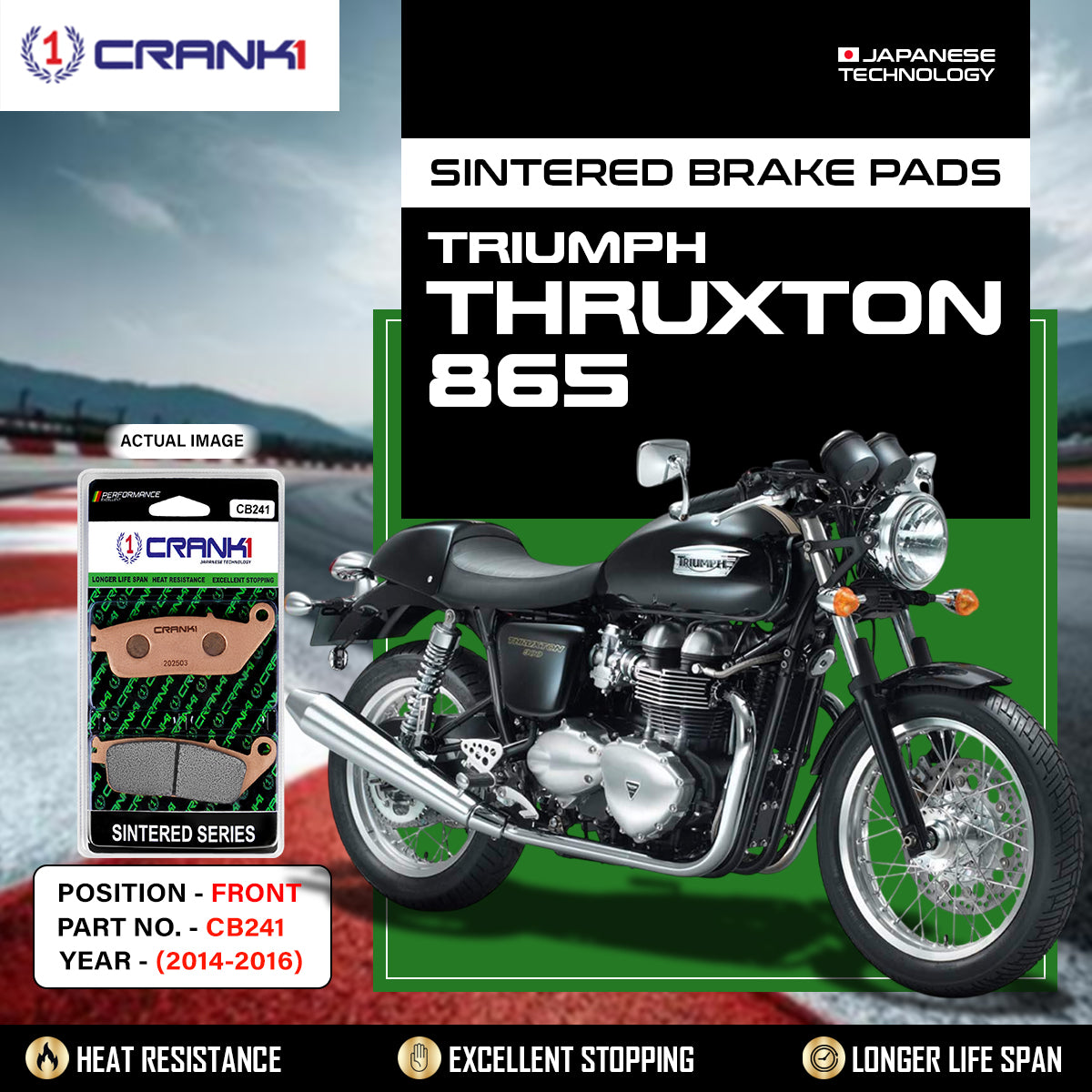 Sintered Brake Pads For Triumph Thruxton 865 (2014-2016) - Front - CB241 - 1 Set
