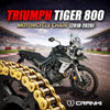 Chain For Triumph Tiger 800 (2018-2020) - 525 Pitch x 124 Links Gold (ZVMX)