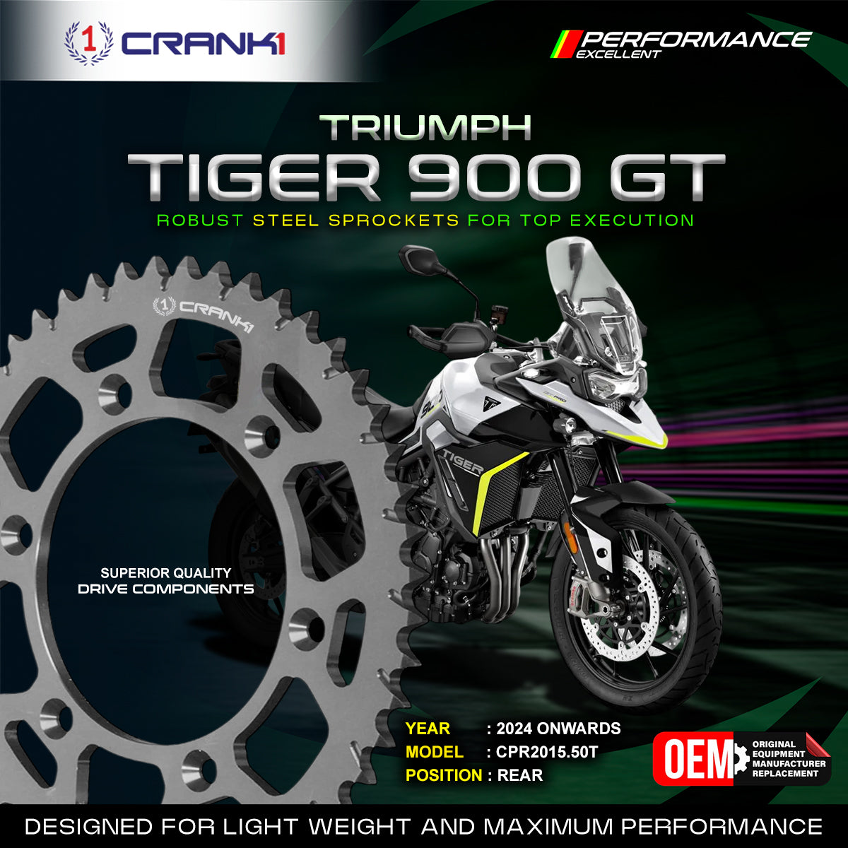 Sprocket For Triumph Tiger 900 GT (2024 Onwards) - Rear - CPR2015.50T