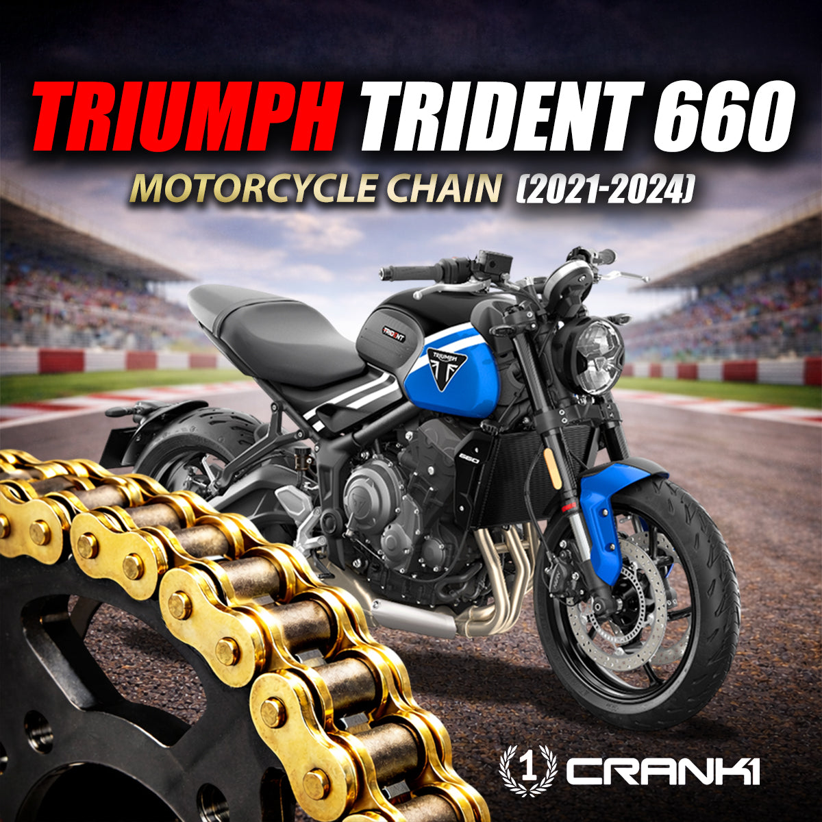Chain For Triumph Trident 660 (2021-2024) - 520 Pitch x 120 Links Gold (ZVMX)