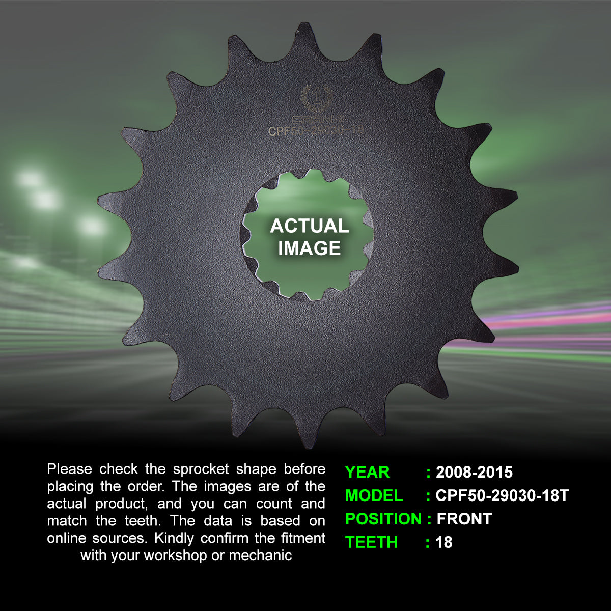 Sprocket For Triumph Bonneville T100 (2008-2015) - Front - CPF50-29030-18T