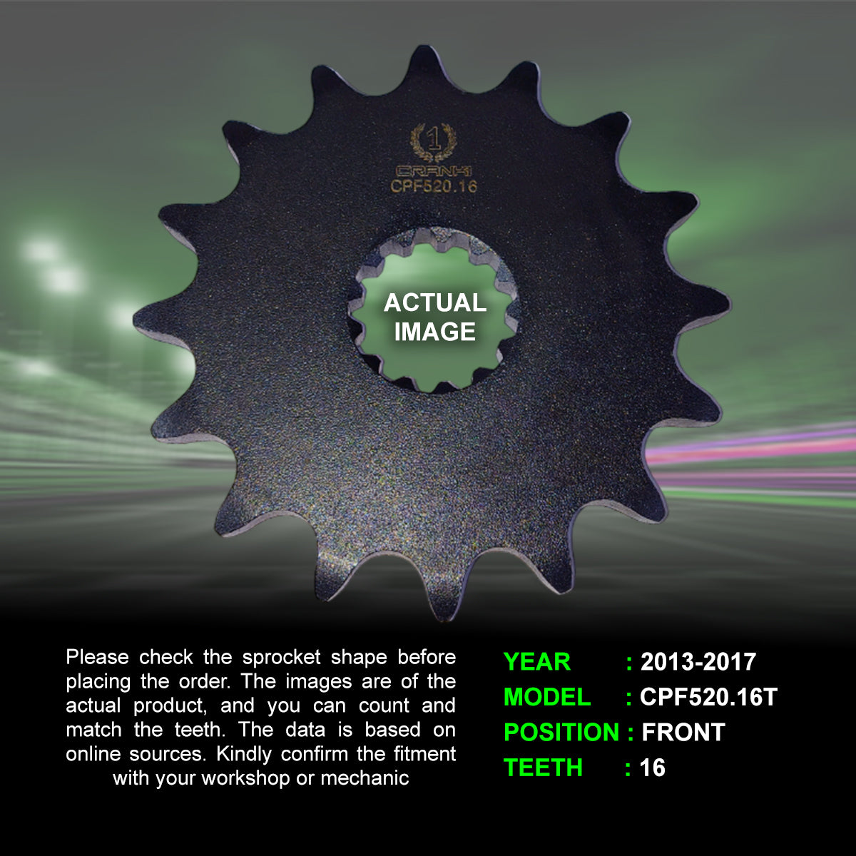 Sprocket For Triumph Daytona 675 (2013-2017) - Front - CPF520.16T