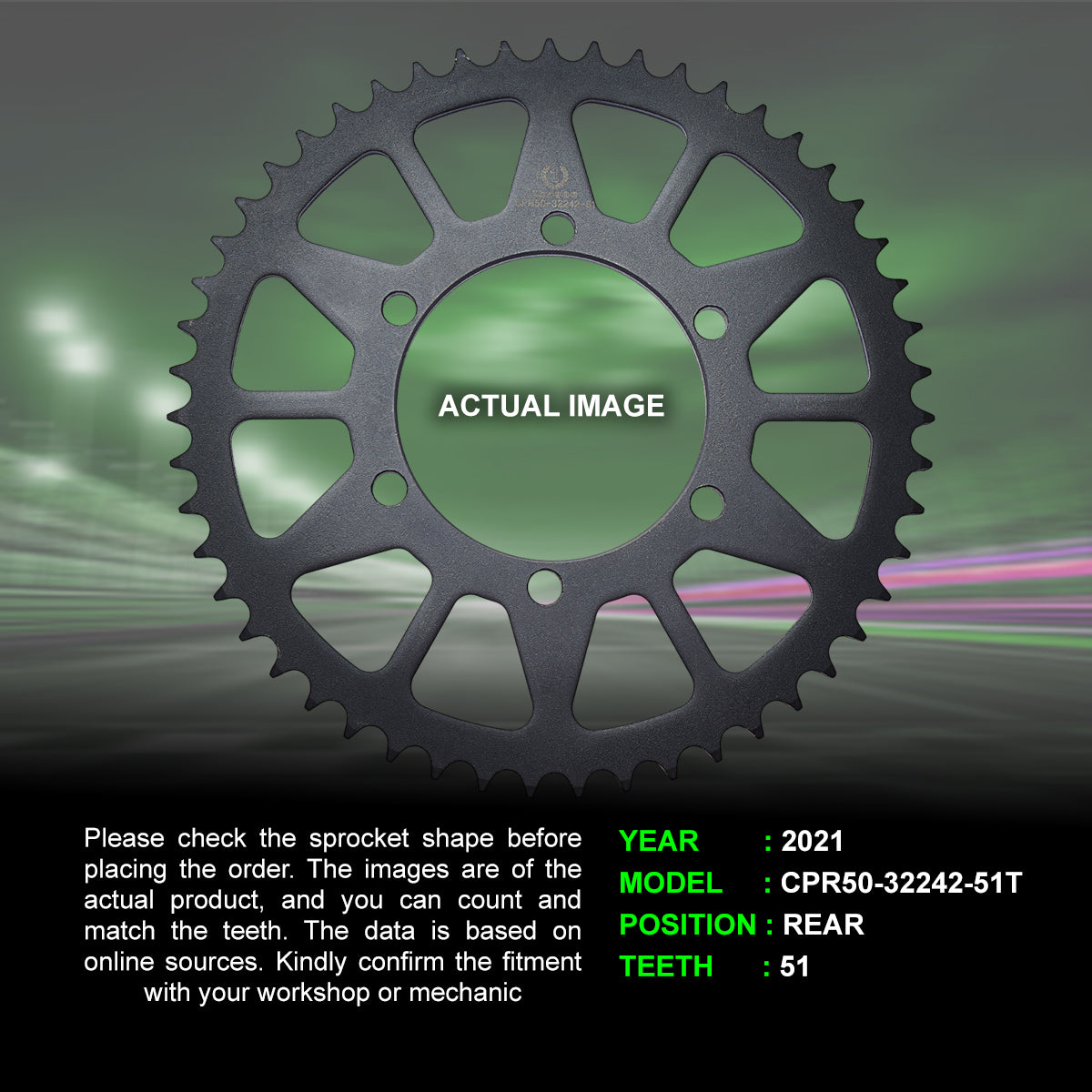 Sprocket For Triumph Trident 660 (2021) - Rear - CPR50-32242-51T