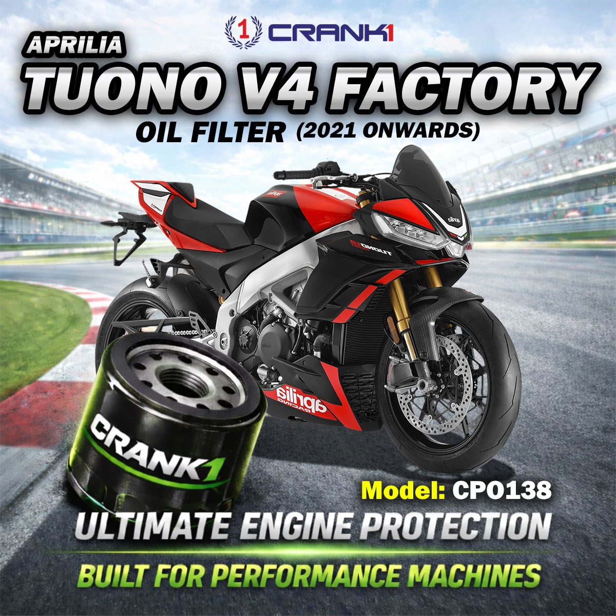 Oil Filter For Aprilia Tuono V4 Factory (2021 Onwards) - CPO138