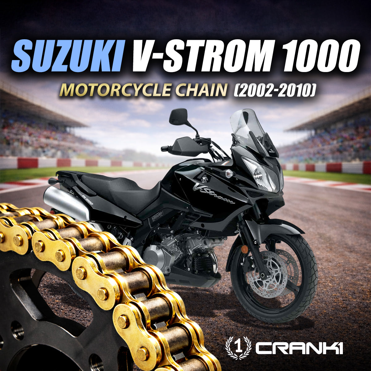 Chain For Suzuki V-Strom 1000 (2002-2010) - 525 Pitch x 112 Links Gold (ZVMX)