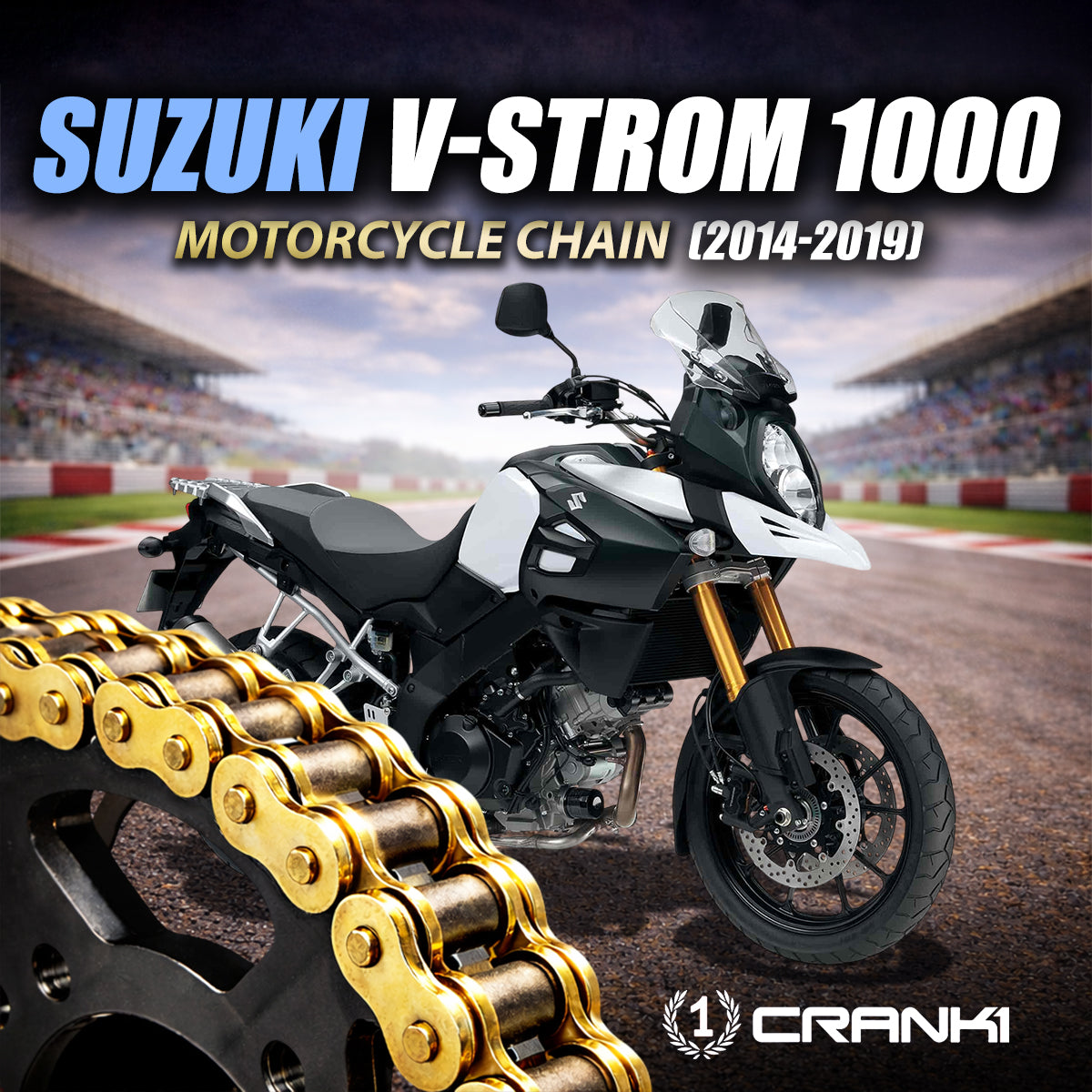 Chain For Suzuki V-Strom 1000 (2014-2019) - 525 Pitch x 120 Links Gold (ZVMX)