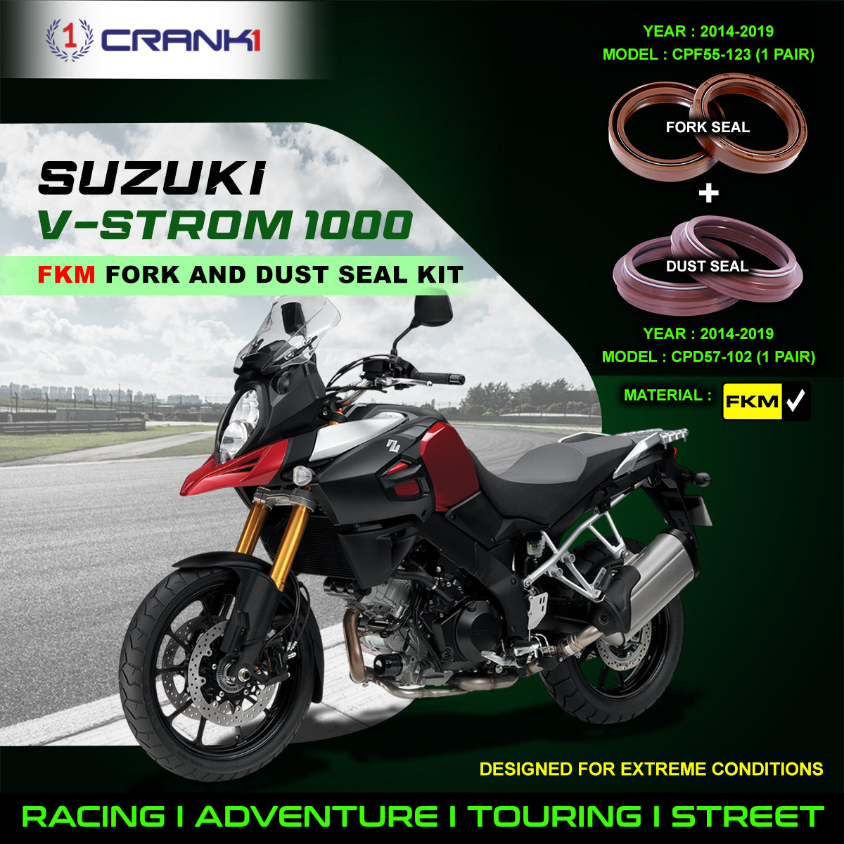 Fork And Dust Seals Kit For Suzuki V-Strom 1000 (2014-2019)
