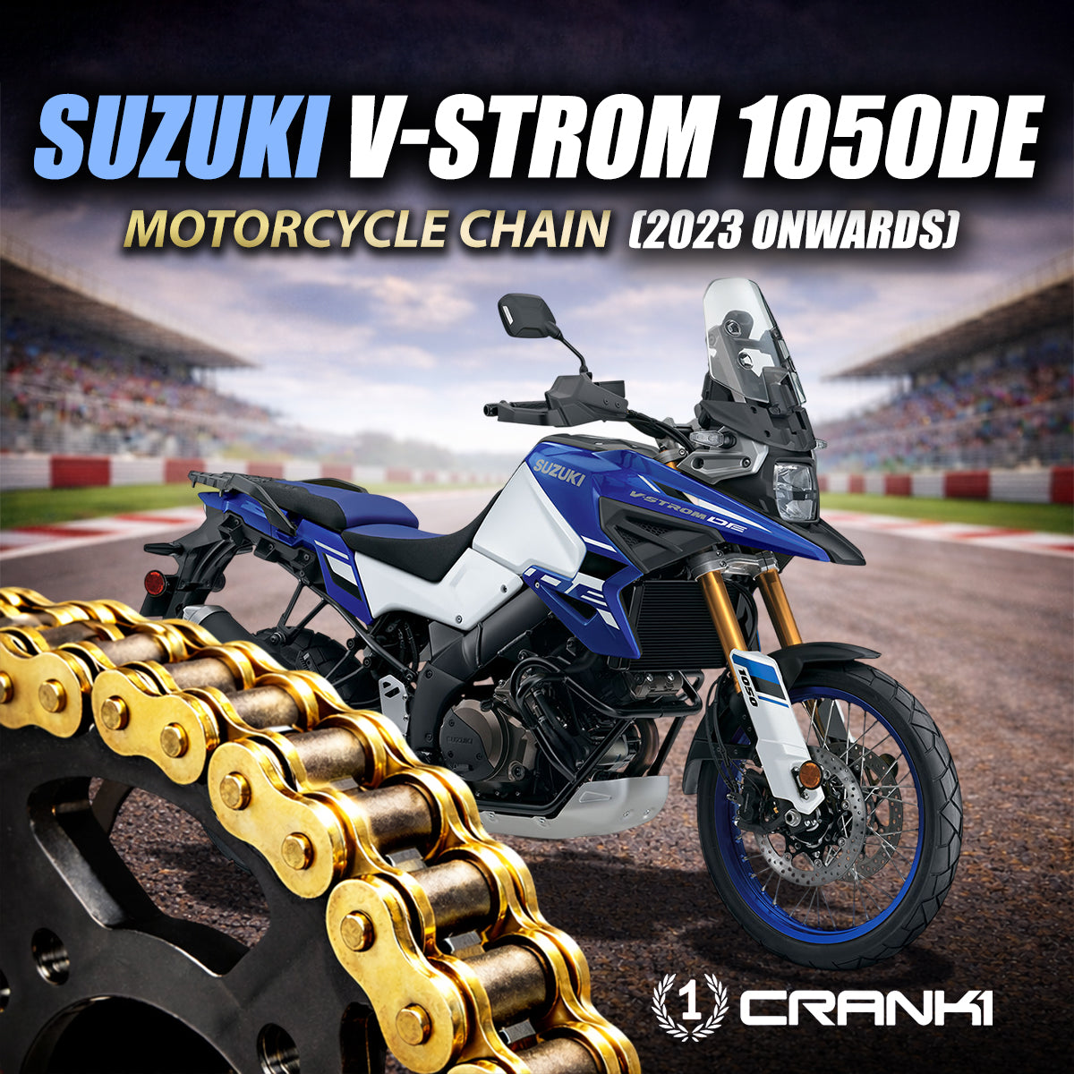 Chain For Suzuki V-Strom 1050 DE (2023 Onwards) - 525 Pitch x 120 Links Gold (ZVMX)