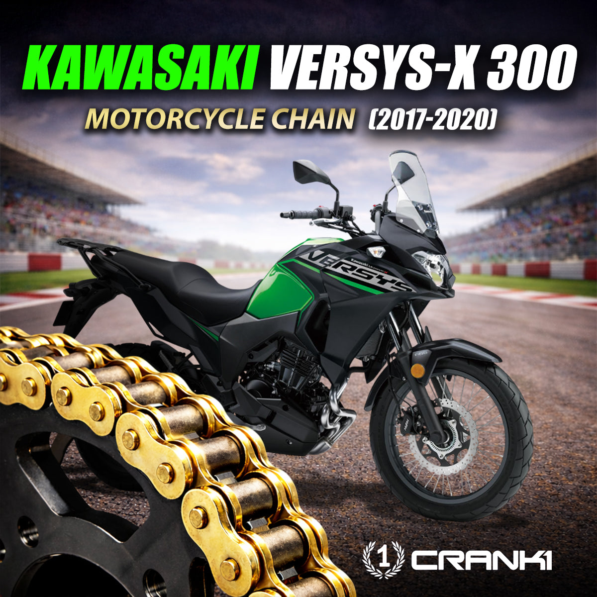 Chain For Kawasaki Versys-X 300 (2017-2020) - 520 Pitch x 112 Links Gold (ZVMX)