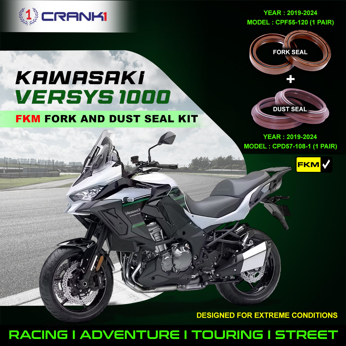 Fork And Dust Seals Kit For Kawasaki Versys 1000 (2019-2024)