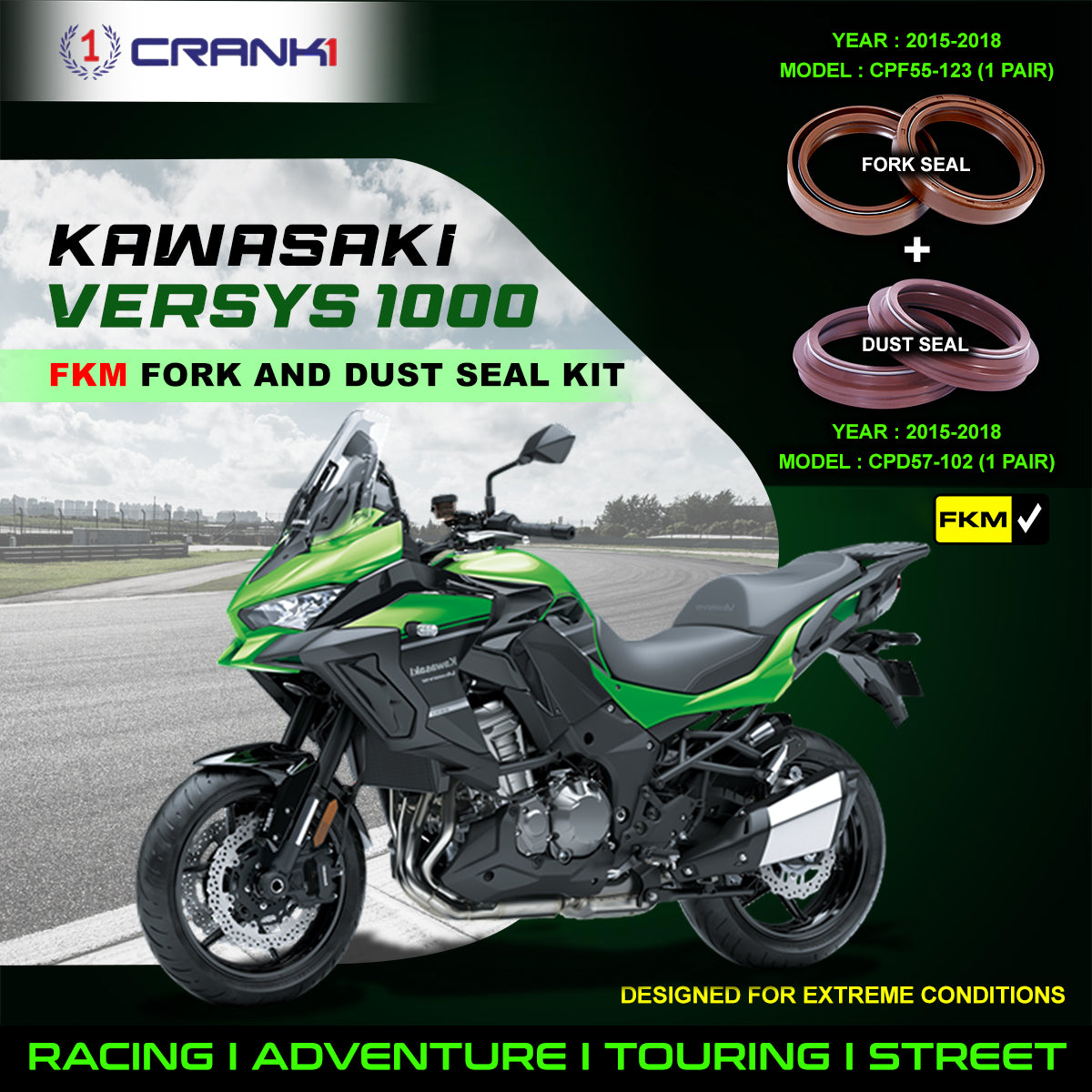 Fork And Dust Seals Kit For Kawasaki Versys 1000 (2015-2018)