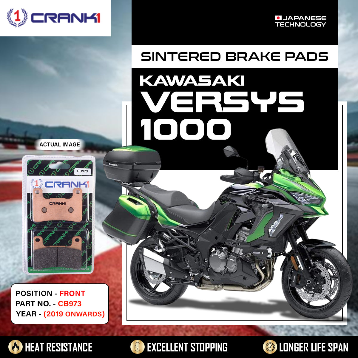 Sintered Brake Pads For Kawasaki Versys 1000 (2019 Onwards) - Front - CB973 - 2 Sets