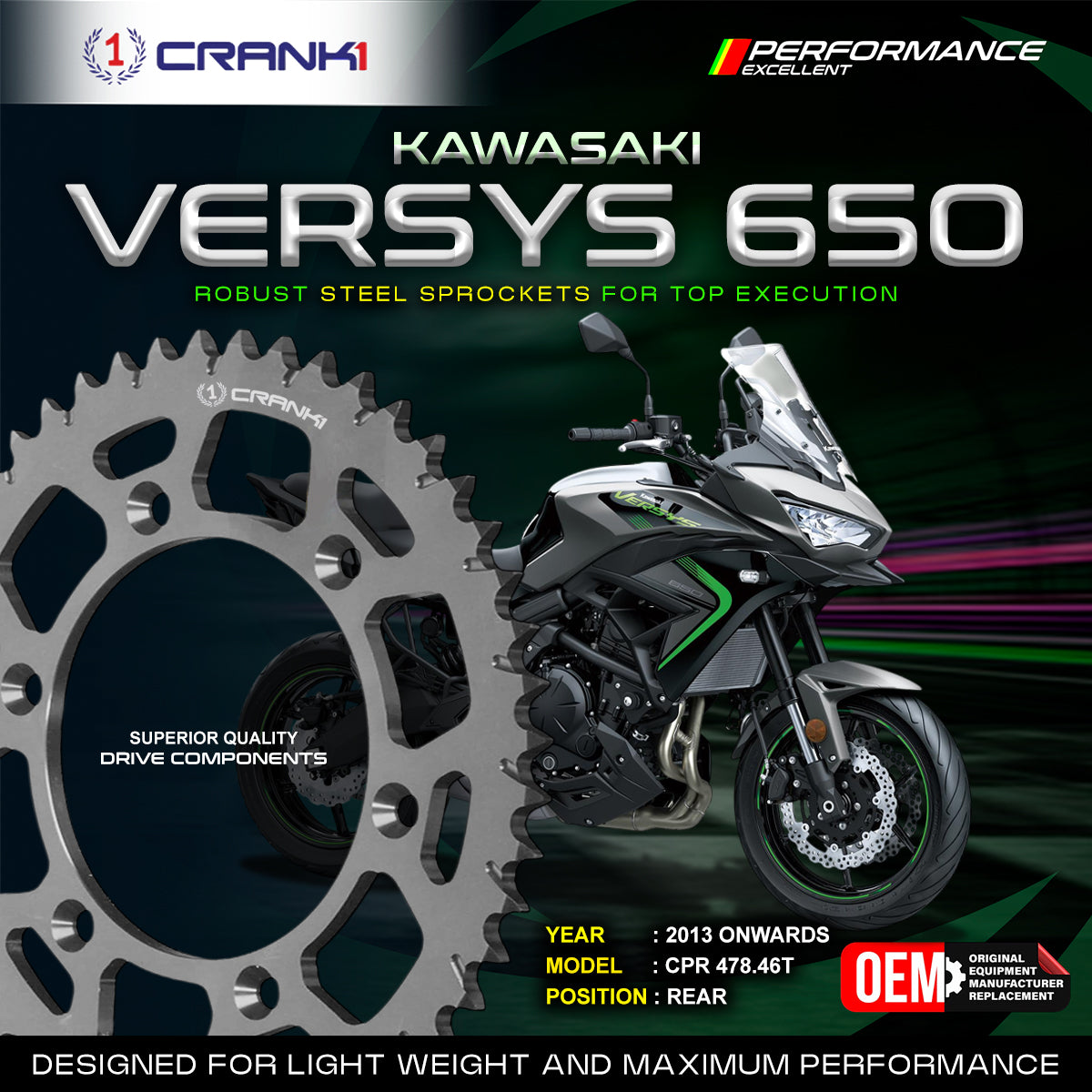 Sprocket For Kawasaki Versys 650 (2013 Onwards) - Rear - CPR478.46T