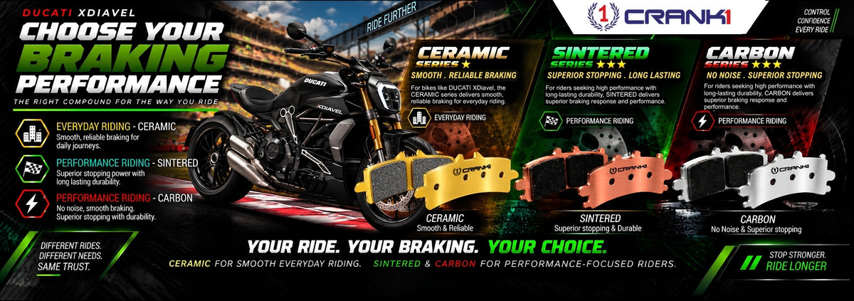Ceramic Brake Pads For  Ducati  XDiavel (2016-2020) - Rear - CRM859 - 1 Set | Smooth Braking | Heat Resistant | Long Life | Disc Friendly