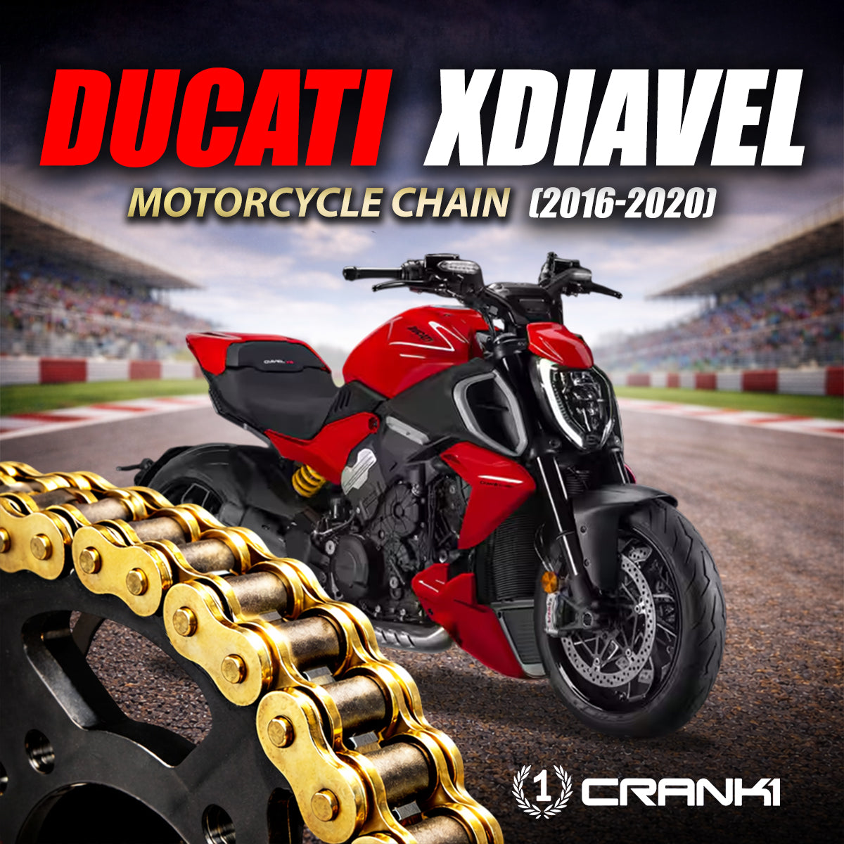 Chain For Ducati XDiavel (2016-2020) - 525 Pitch x 118 Links Gold (ZVMX)