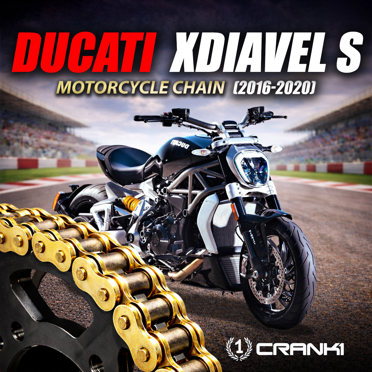 Chain For Ducati XDiavel S (2016-2020) - 525 Pitch x 118 Links Gold (ZVMX)