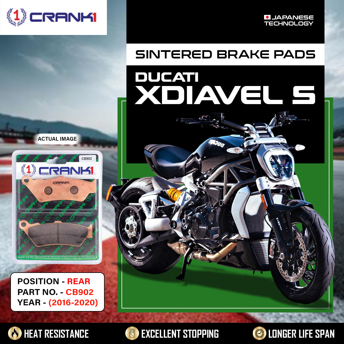 Sintered Brake Pads For Ducati Xdiavel S (2016-2020) - Rear - CB902