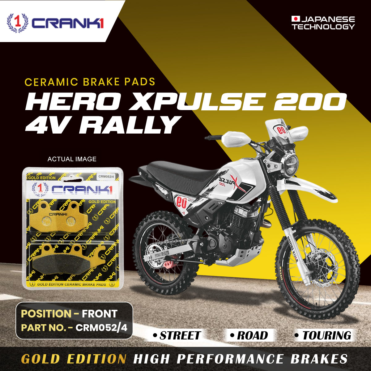 Ceramic Brake Pads For Hero Xpulse 200 4V Rally  - Front - CRM052/4