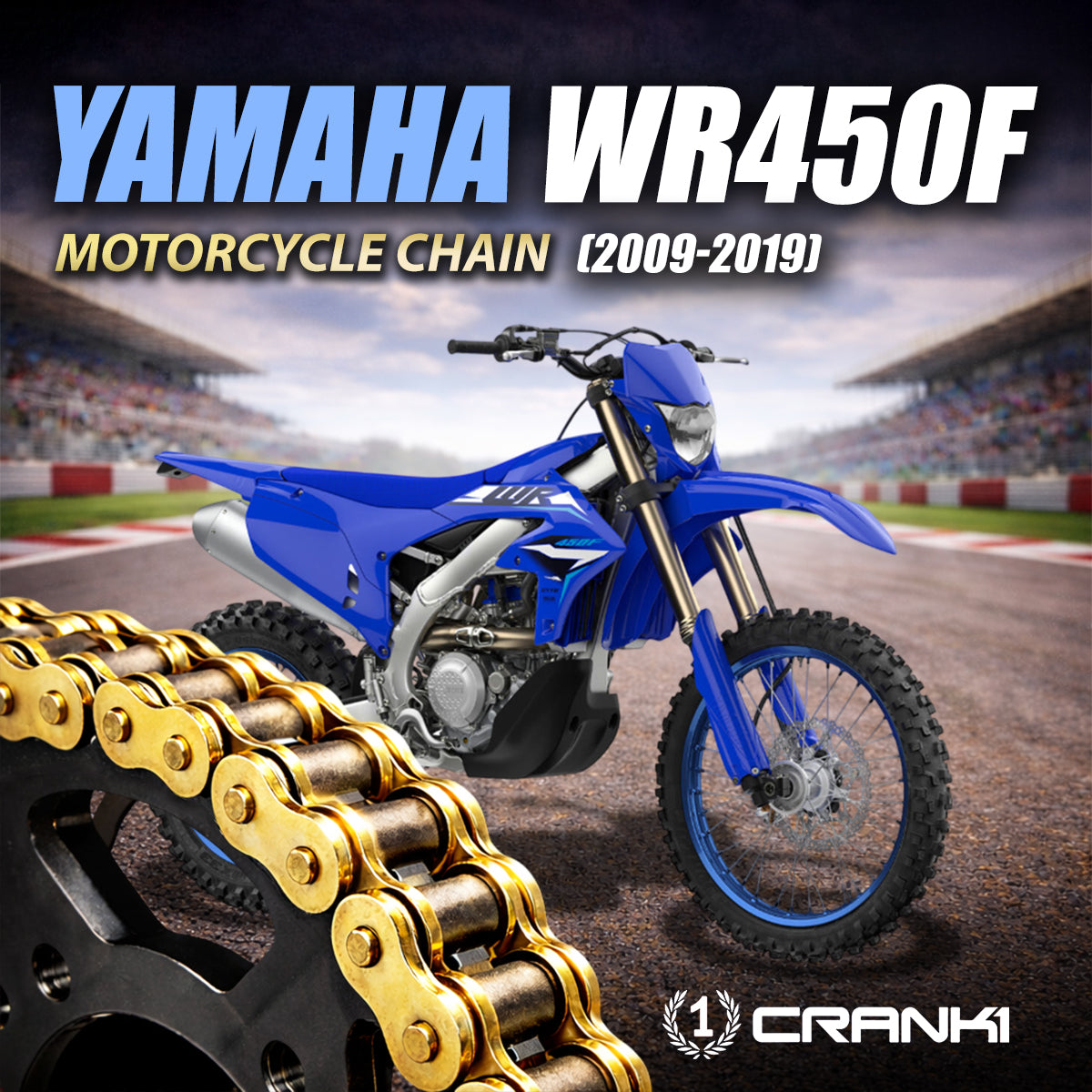 Chain For Yamaha WR450F (2009-2019) - 520 Pitch x 114 Links Gold (ZVMX)