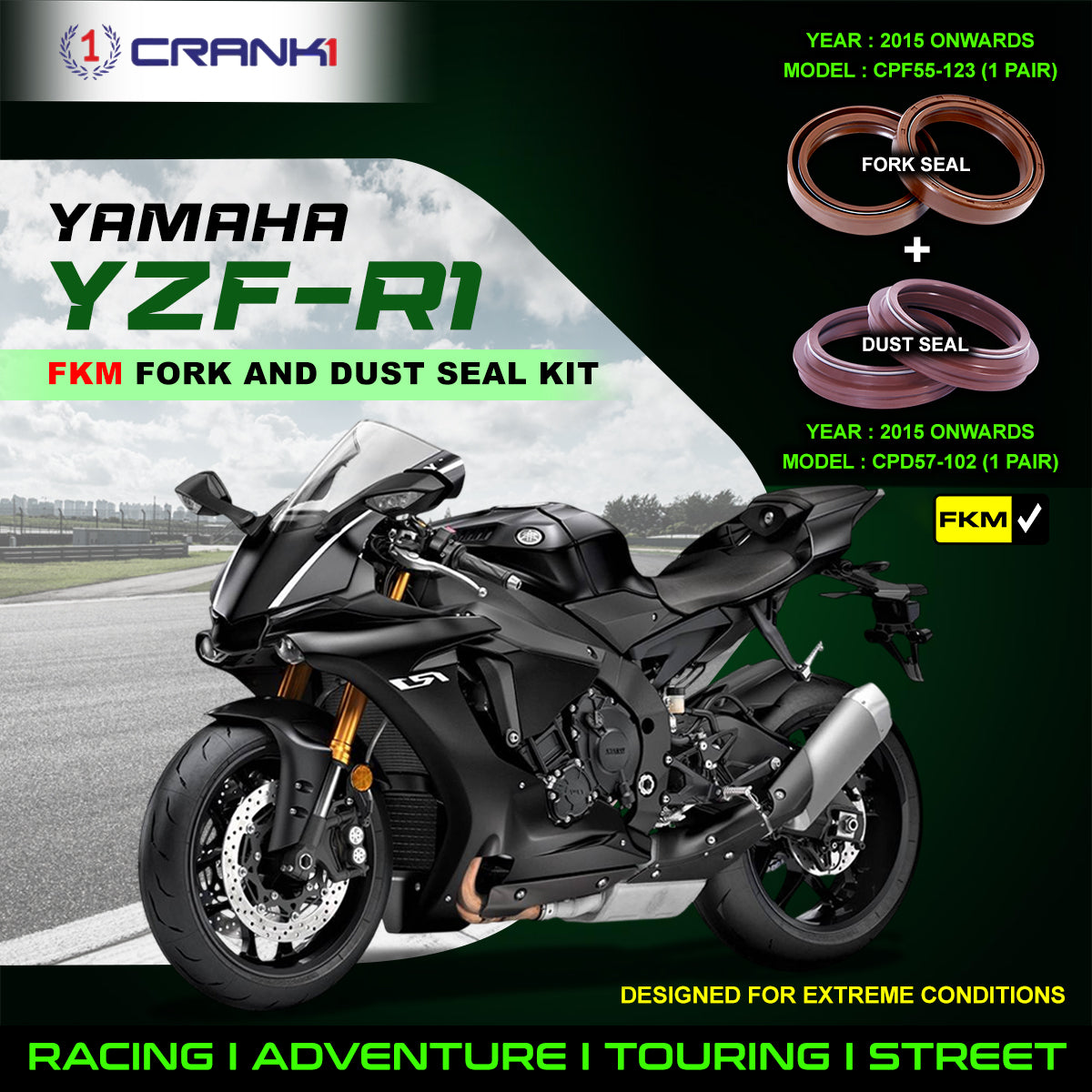 Fork And Dust Seals Kit For Yamaha YZF-R1 (2015 Onwards)