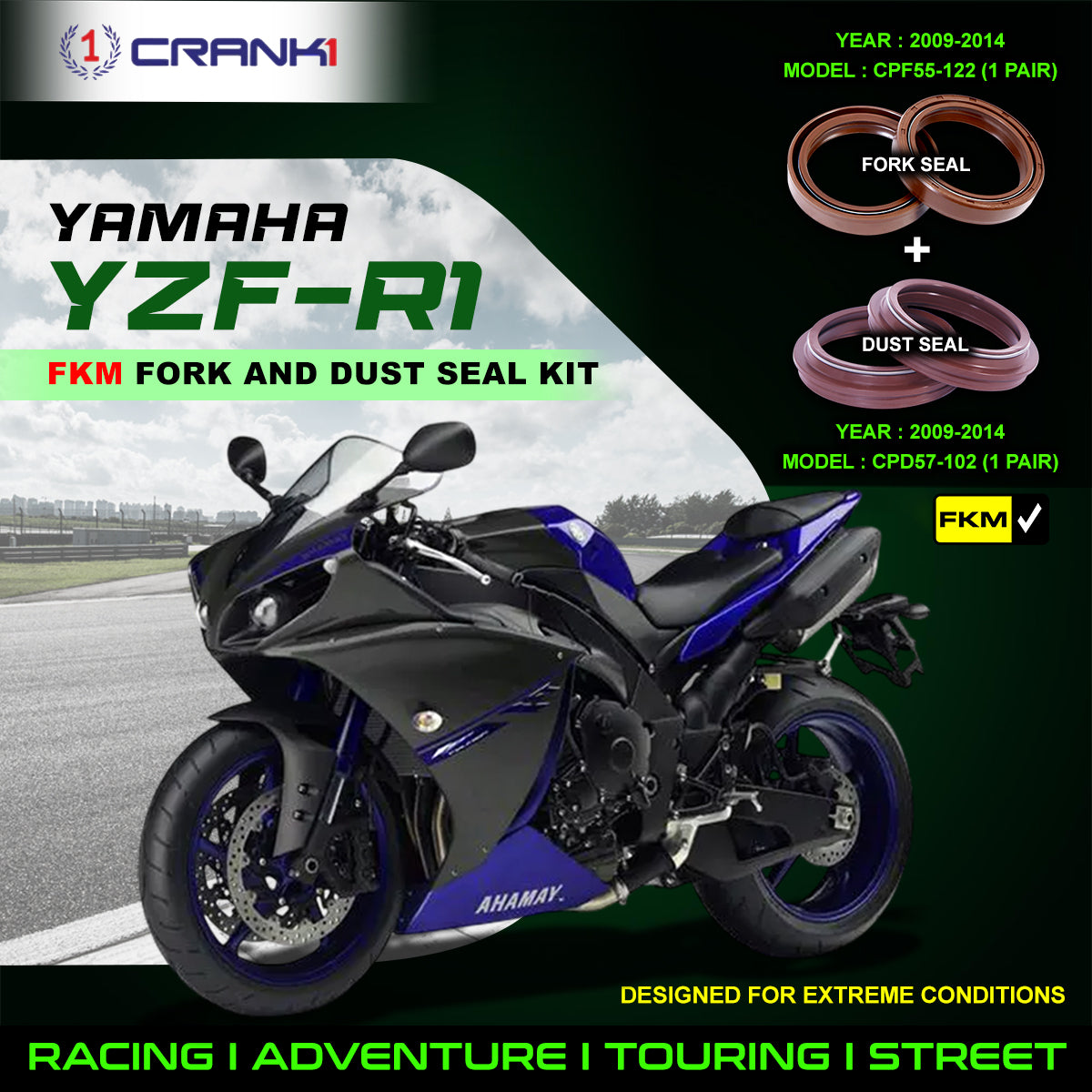 Fork And Dust Seals Kit For Yamaha YZF-R1 (2009-2014)
