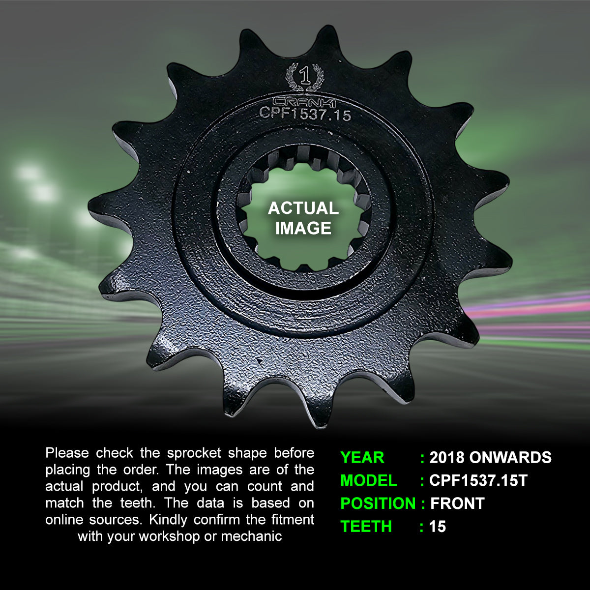 Sprocket For Kawasaki Z900RS Cafe (2018 Onwards) - Front - CPF1537.15T