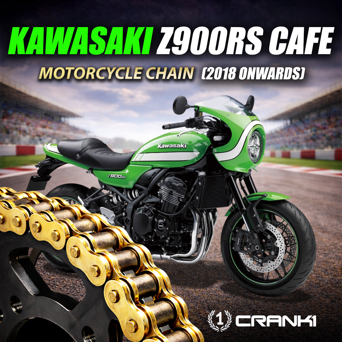 Chain For Kawasaki Z900RS Cafe (2018 Onwards) - 525 Pitch x 114 Links Gold (ZVMX)