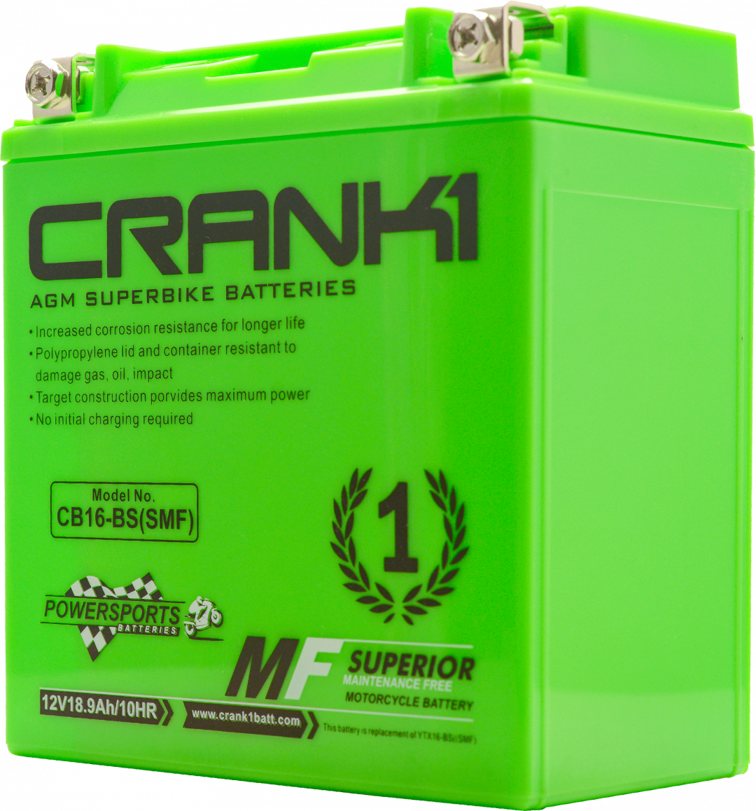 BATTERY FOR SUZUKI INTRUDER M1800R-CB16-BS-CRANK1 FACTORY ACTIVATED - Image 3