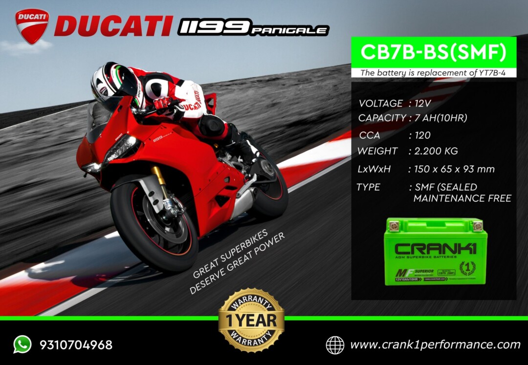 BATTERY FOR Ducati super sport	(2021-2025) CB7B-BS-CRANK1 FACTORY ACTIVATED - Image 9